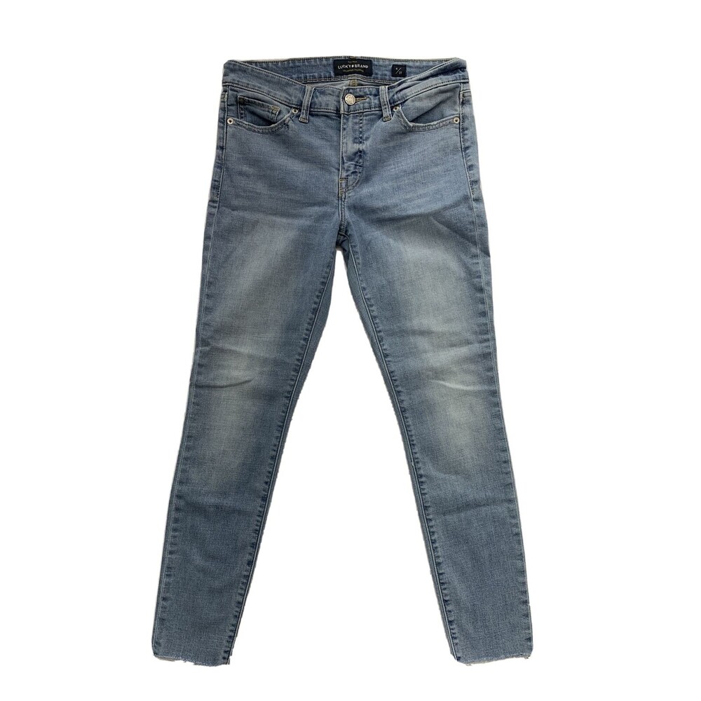 Lucky Brand Womens Denim Jeans Size 4/27 Light Wash Distressed AVA Skinny